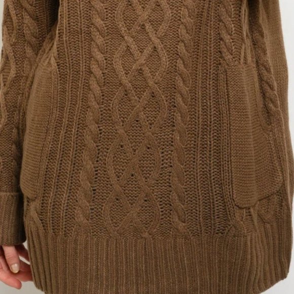 WOMEN'S LONG SLEEVE KNIT TURTLE NECK POCKETS SWEAT - Picture 4 of 4